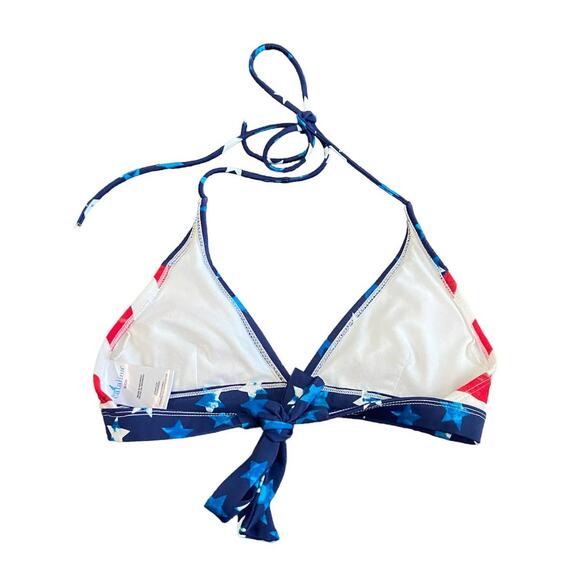 Catalina Women's Size Small American Flag July 4th Halter Tie Bikini Swim Top - Picture 2 of 6